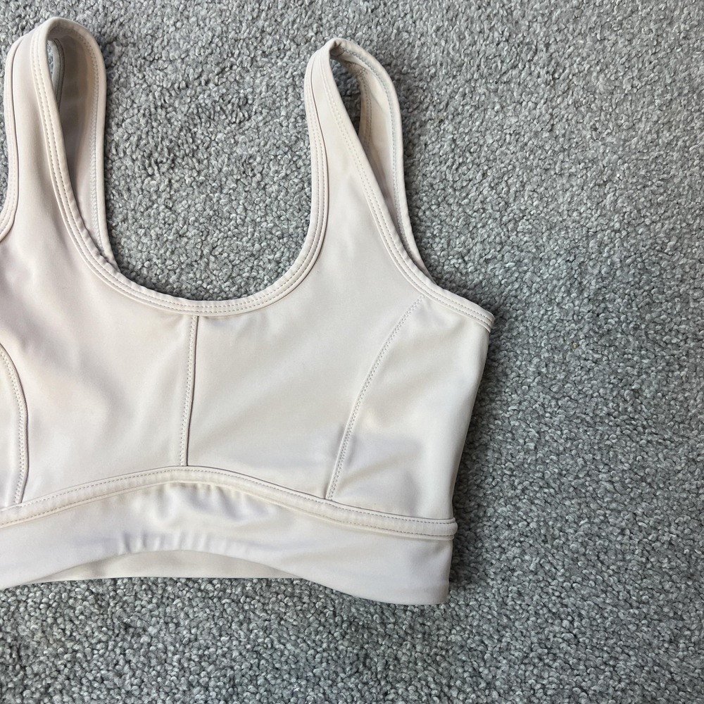 ALLFENIX Sports‎ Bra Womens XS White Scoop Neck Longline Athletic Yoga Gym - Picture 2 of 13